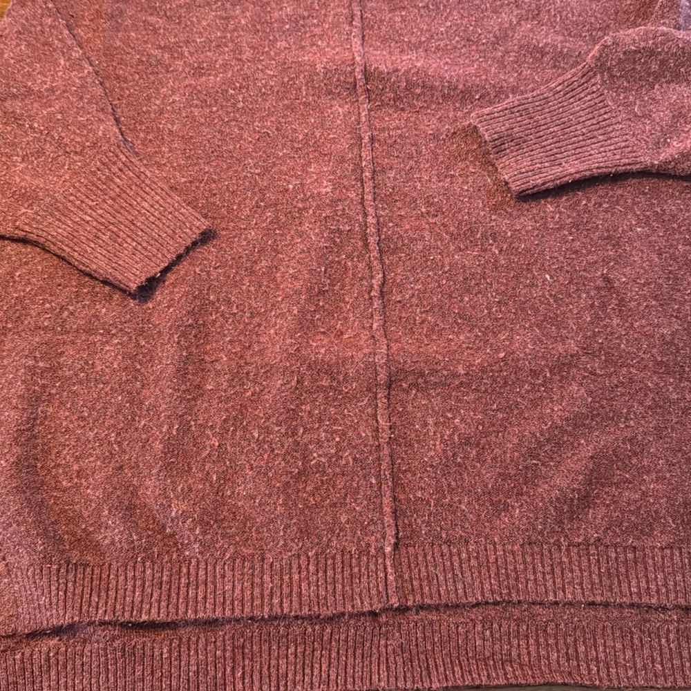 LOFT Women's Maroon Oversized Sweater XS